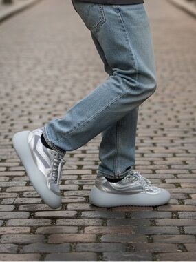 JW ANDERSON Silver and Gray Athletic Sneakers